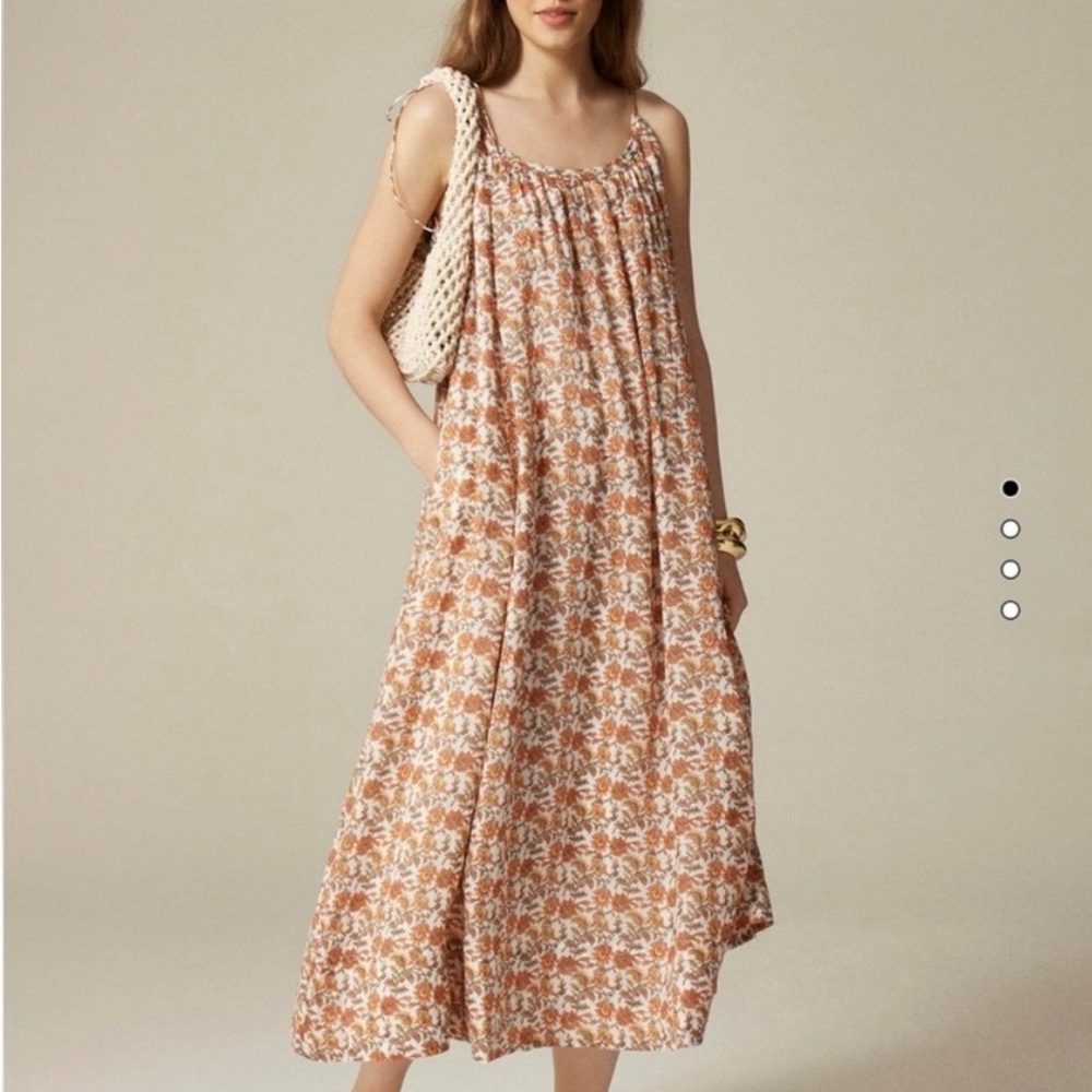 J. Crew Floral Maxi Dress in Orange and White - Picture 2 of 4